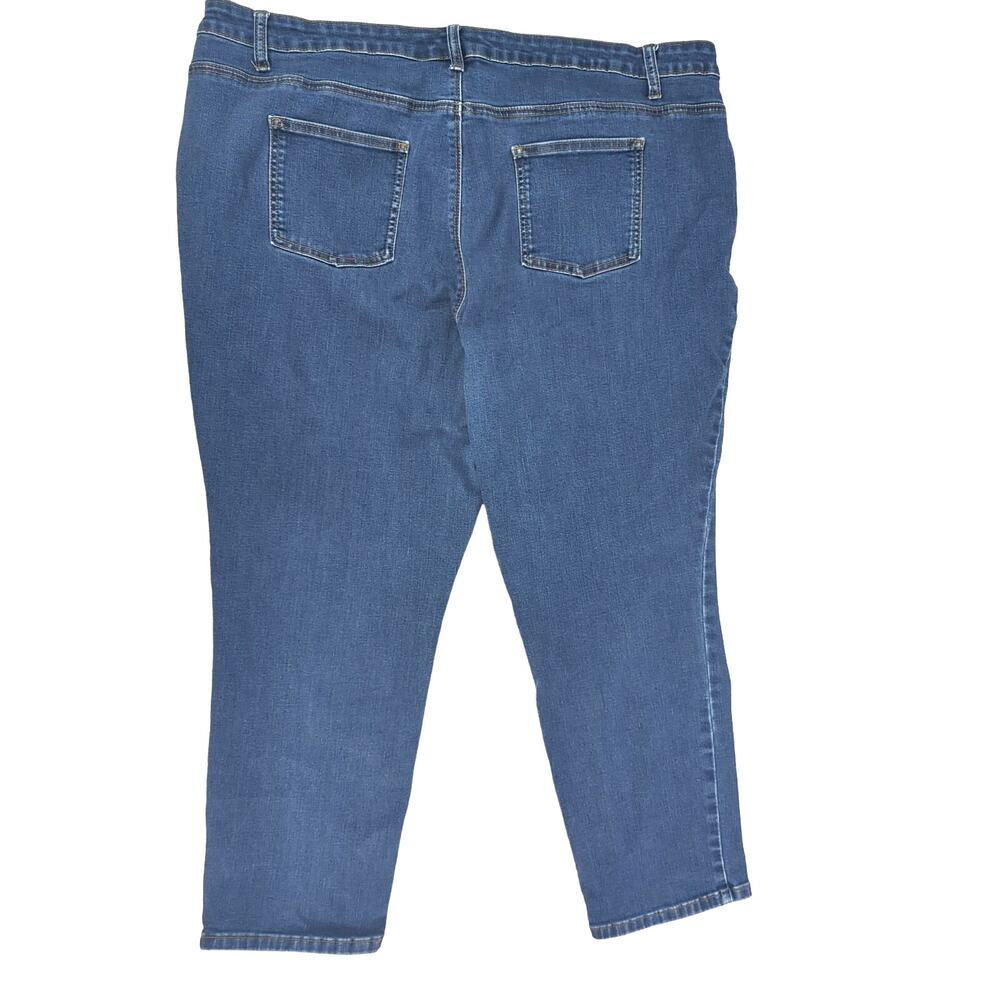 EUC Woman Within Blue Cotton Jeans Womens 24WP Petite Pockets - Picture 4 of 8